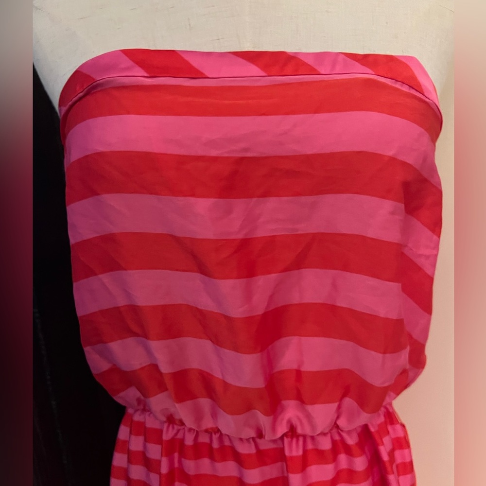 BCBG dress long stretch pink orange NWT spring vibrance! see description.
